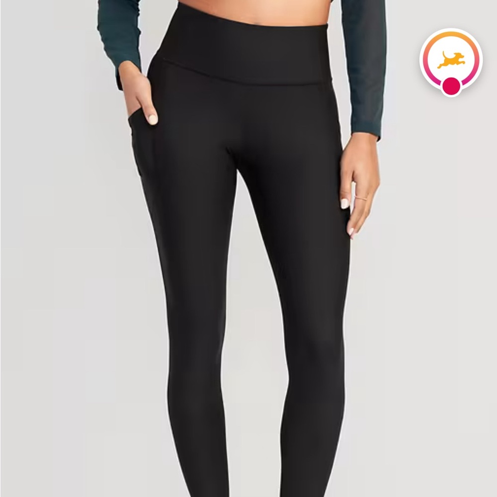 High-Waisted Old Navy Powersoft Black Leggings